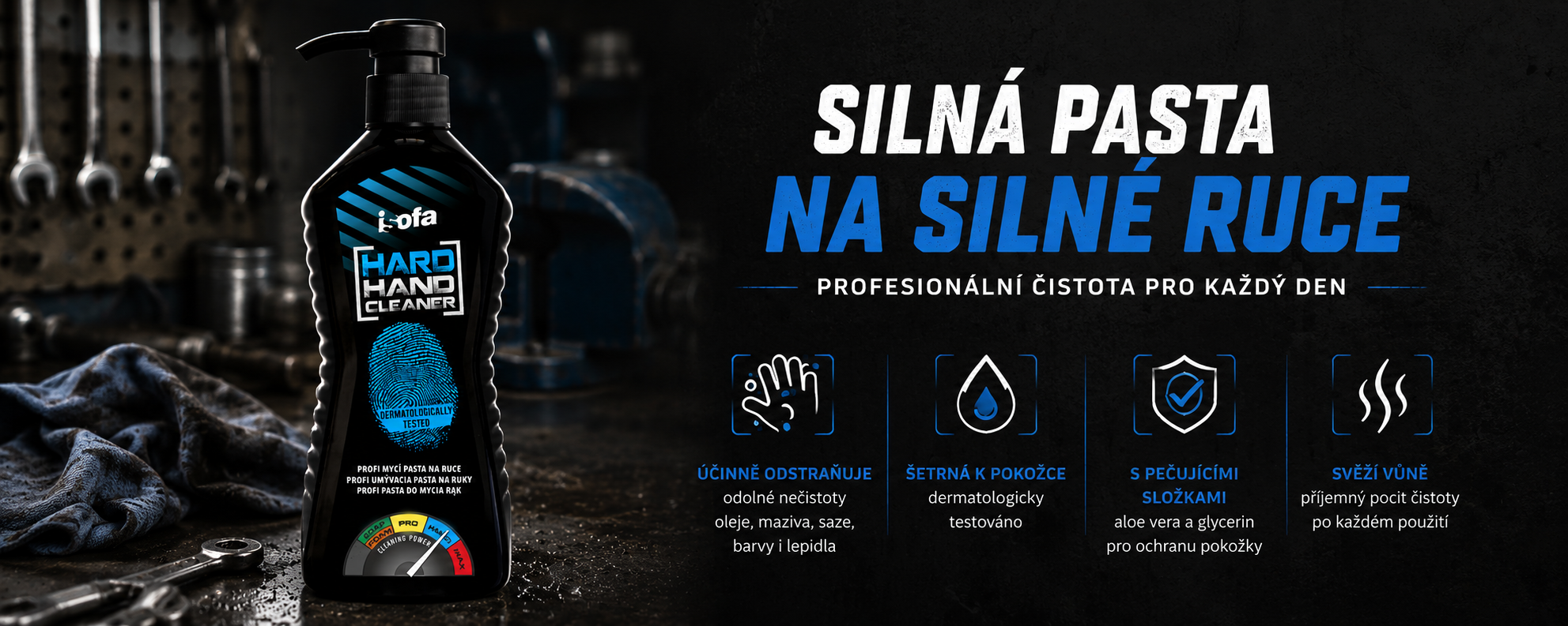 pasta na ruce modrá banner